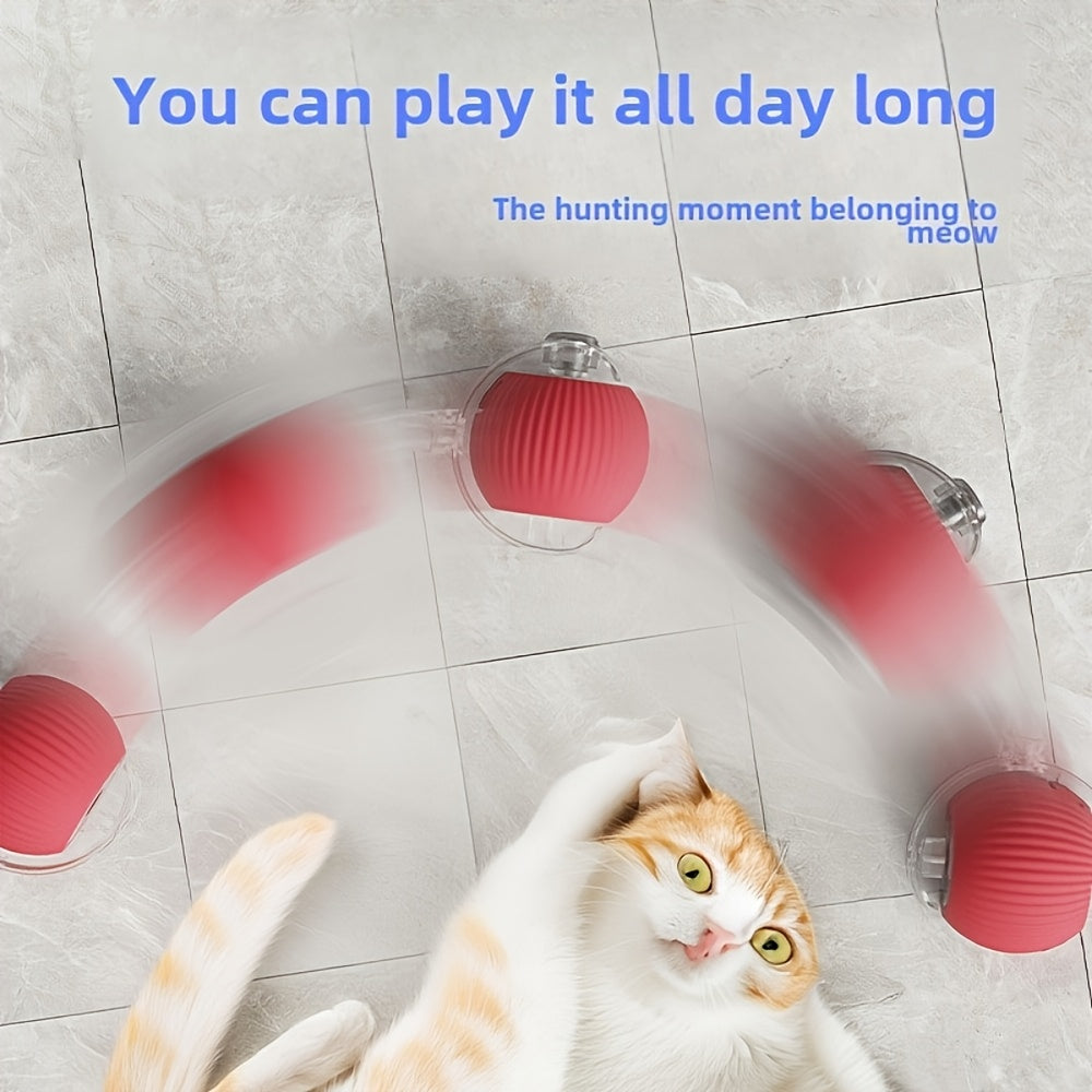 Red, Gray & Green 3pcs Set 360° Automatic Rolling Pet Ball