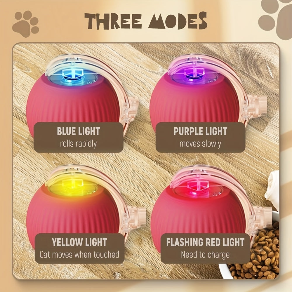 Red, Gray & Green 3pcs Set 360° Automatic Rolling Pet Ball