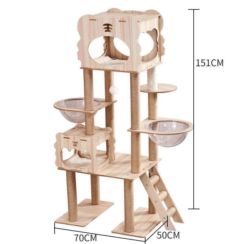 Space Capsule Cat Crawl Nest With Scratching Board - Wooden Pet Toy And Supplies-1