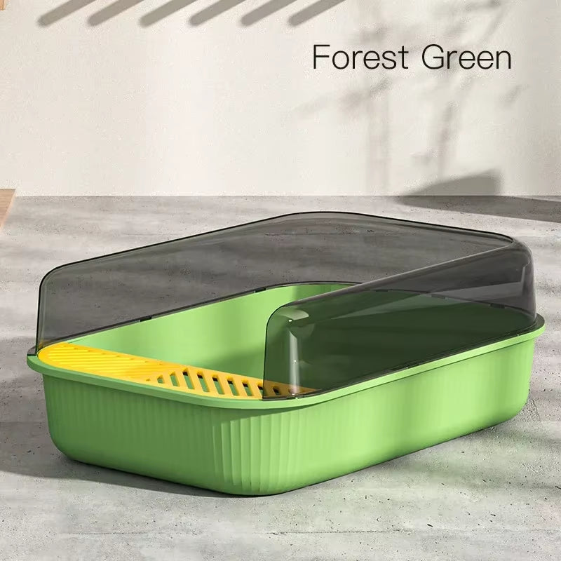 Large Capacity Cat Litter Box Semi-Closed Plastic Sand Box for Cats Pet Toilet anti Splash Cat Tray Bedpan Pet Supplies