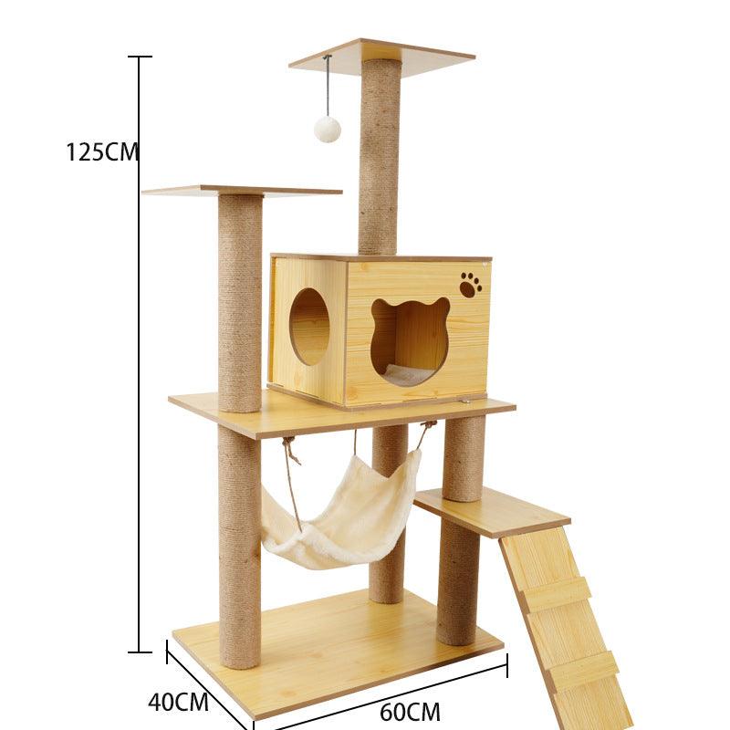 Space Capsule Cat Crawl Nest With Scratching Board - Wooden Pet Toy And Supplies-9