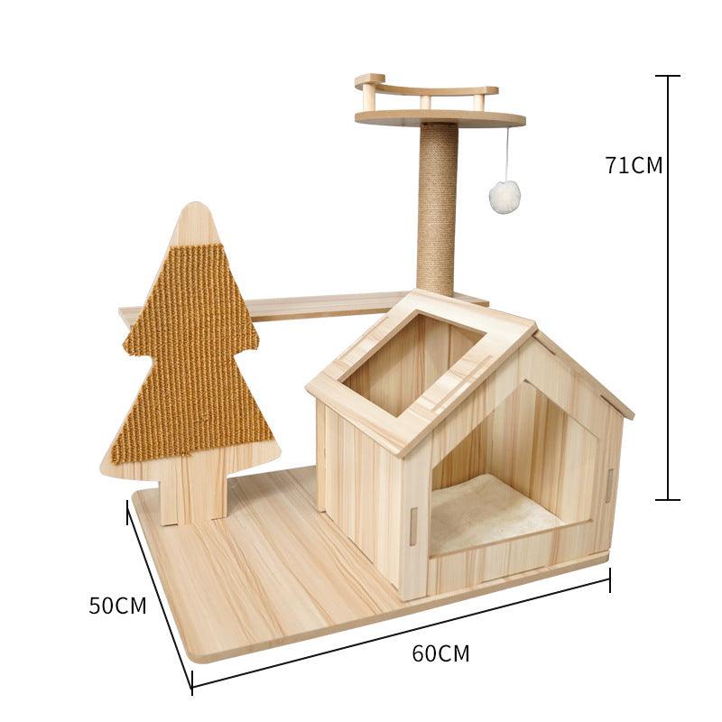 Space Capsule Cat Crawl Nest With Scratching Board - Wooden Pet Toy And Supplies-16