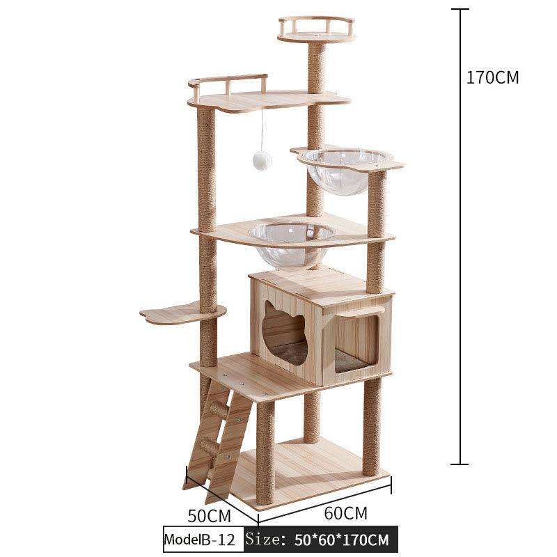 Space Capsule Cat Crawl Nest With Scratching Board - Wooden Pet Toy And Supplies-29