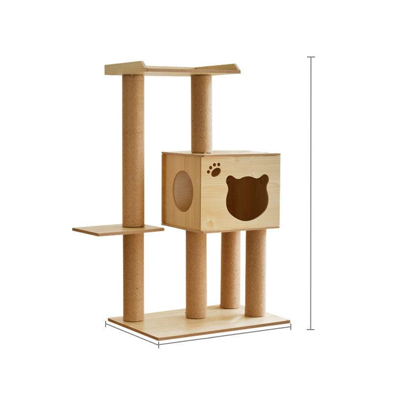 Space Capsule Cat Crawl Nest With Scratching Board - Wooden Pet Toy And Supplies-11