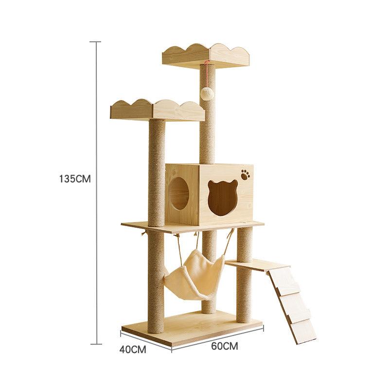 Space Capsule Cat Crawl Nest With Scratching Board - Wooden Pet Toy And Supplies-14