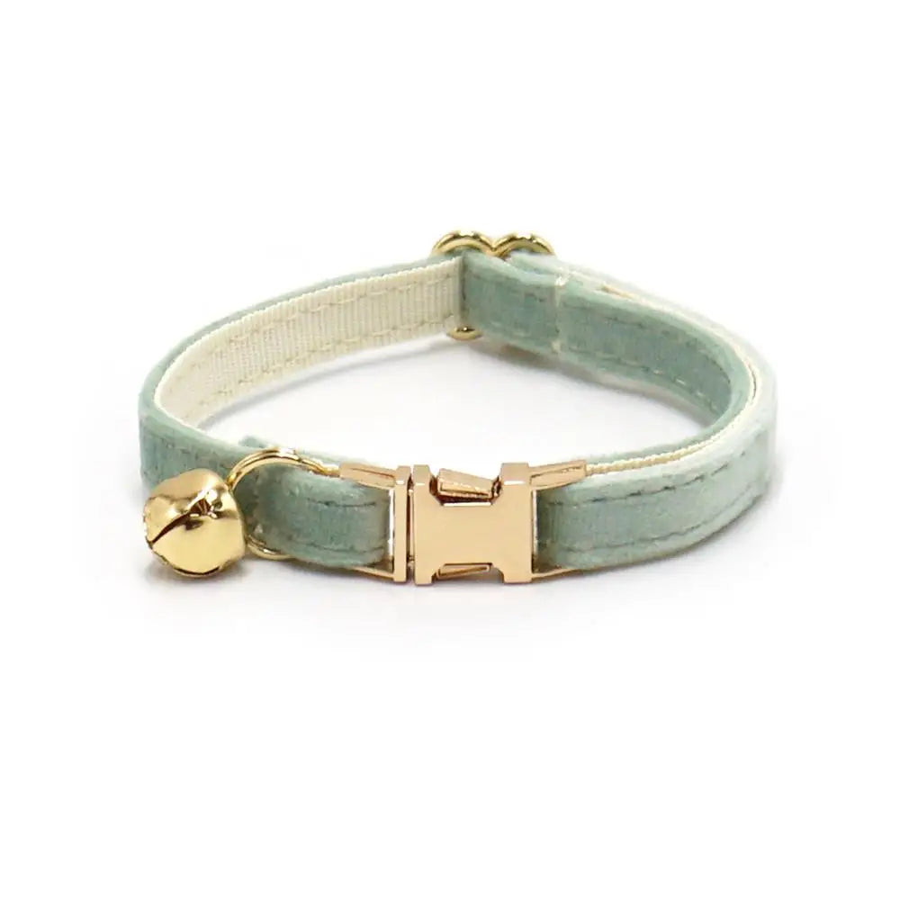 Custom Velvet Cat Collar with Small Bell