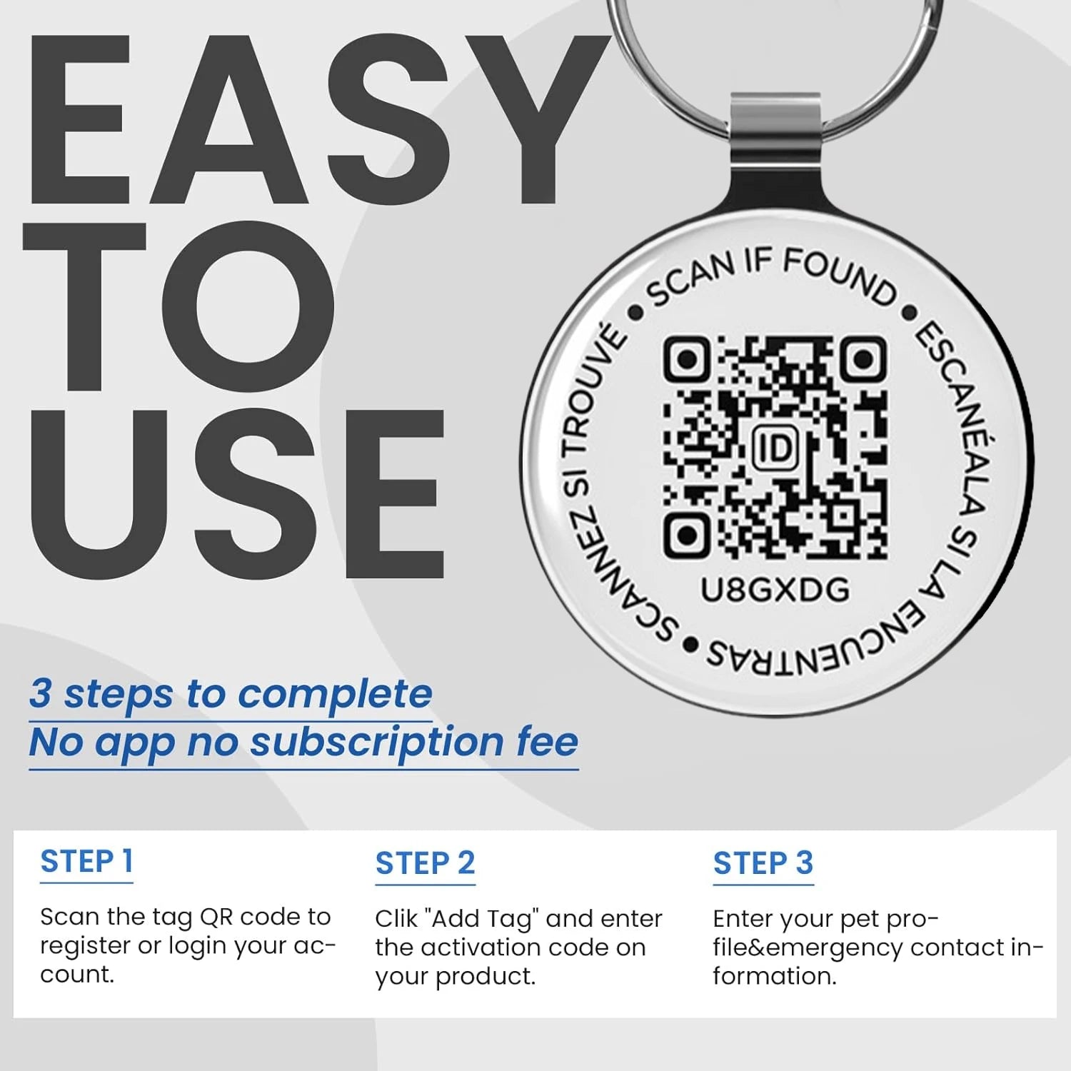 Custom QR Pet Tag