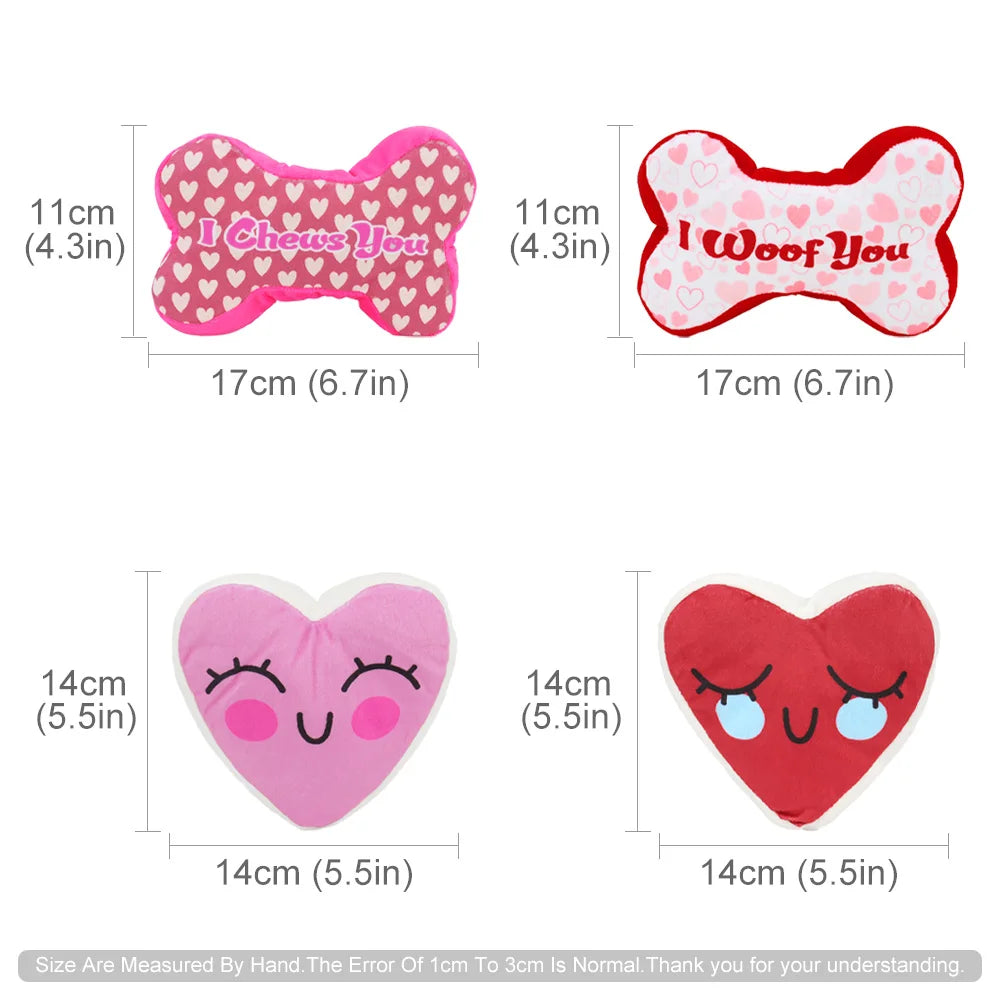 2pcs Pet Toy Valentine's Day Gift