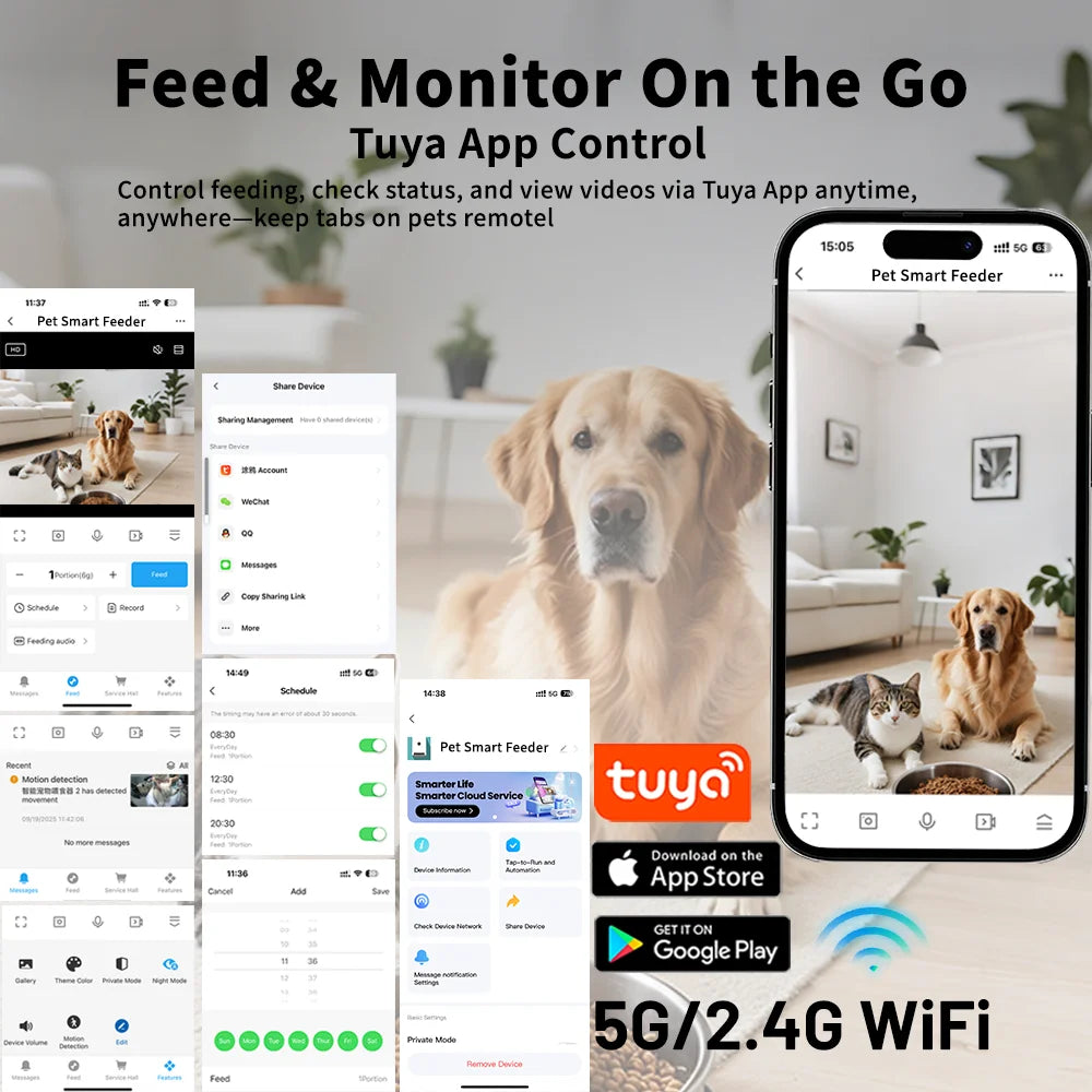 Automatic Cat Dog Food Dispenser