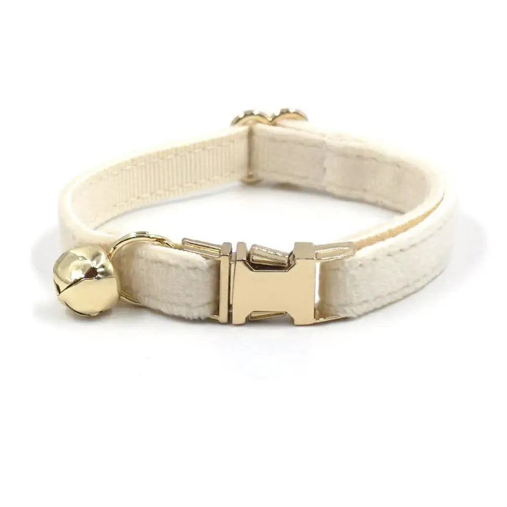 Custom Velvet Cat Collar with Small Bell