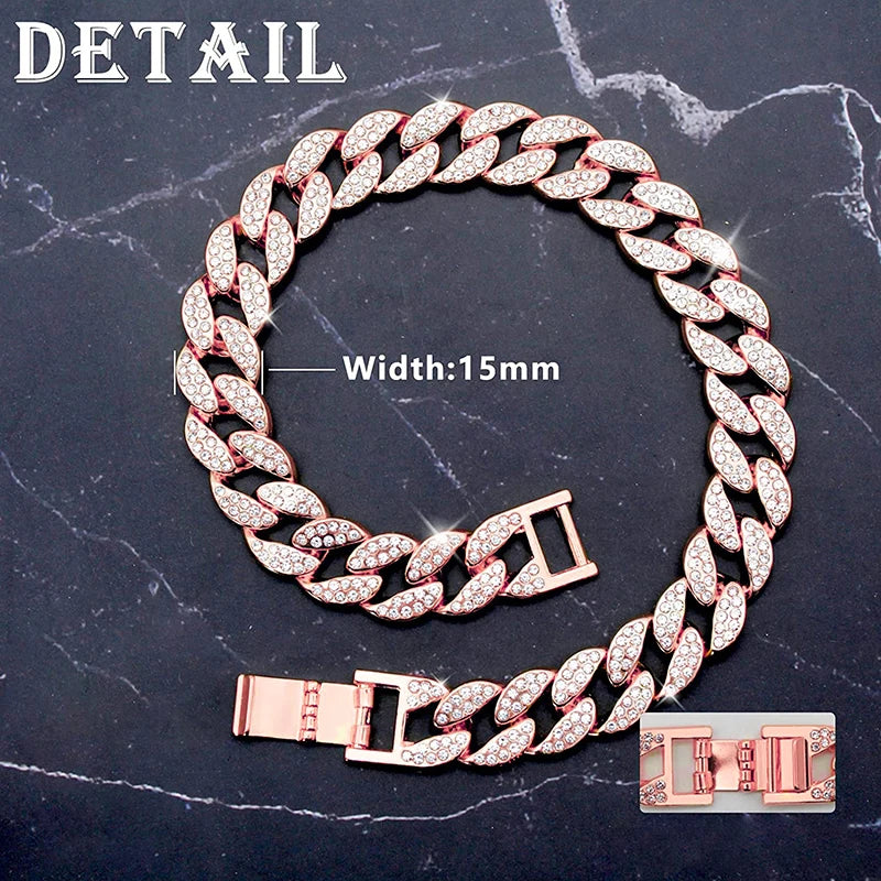 Pink Diamond Cuban Collar for Dogs