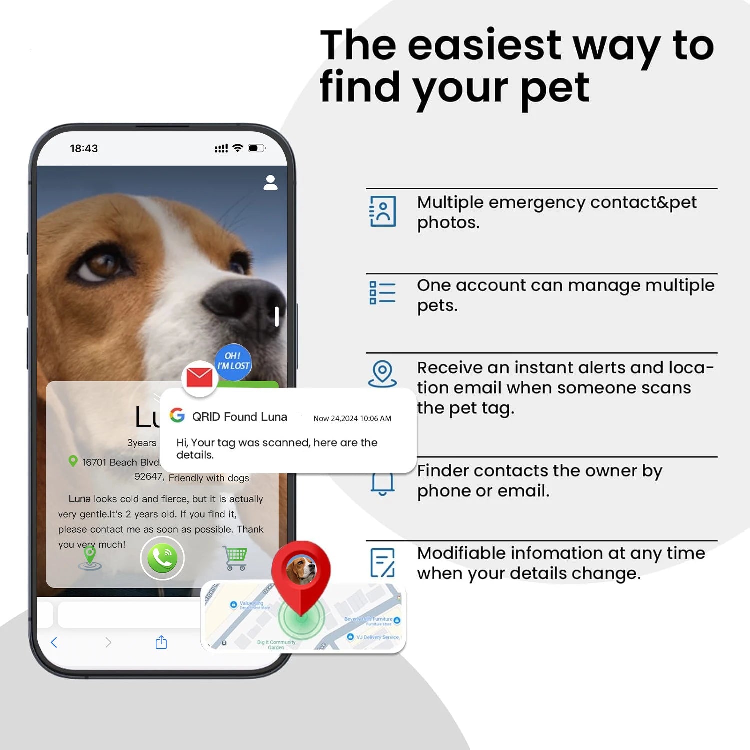 Custom QR Pet Tag