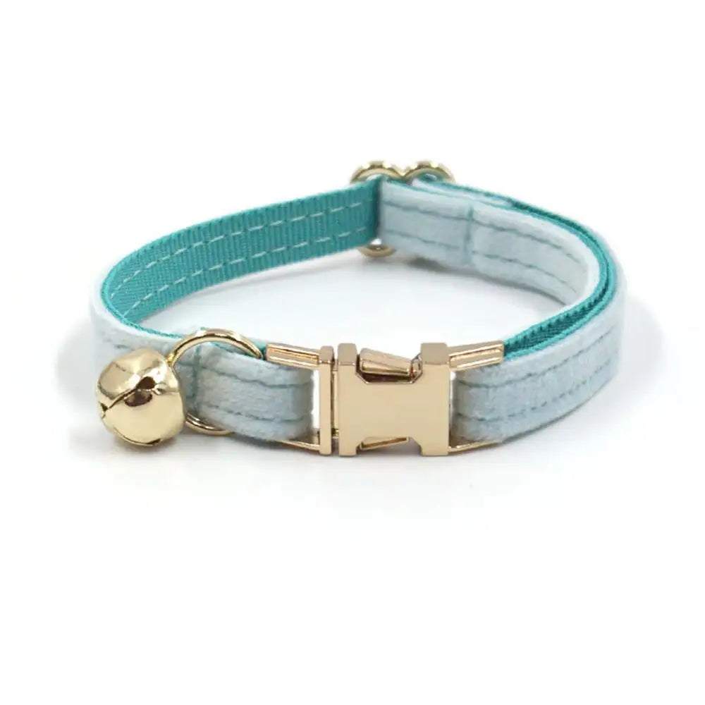 Custom Velvet Cat Collar with Small Bell