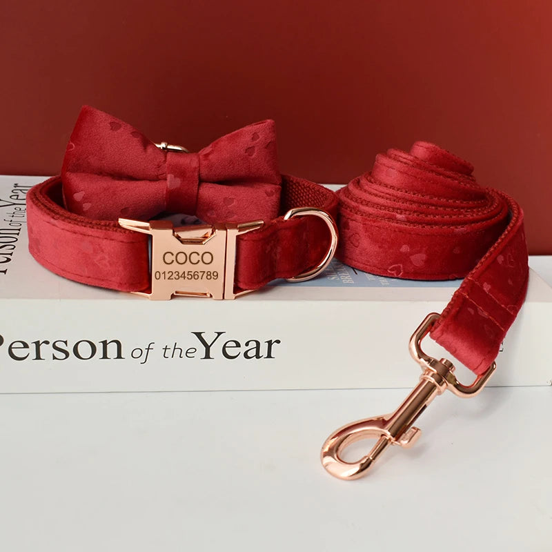 Customised Red Heart-shaped  Collar
