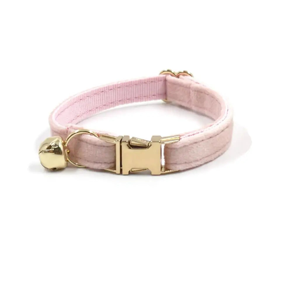 Custom Velvet Cat Collar with Small Bell