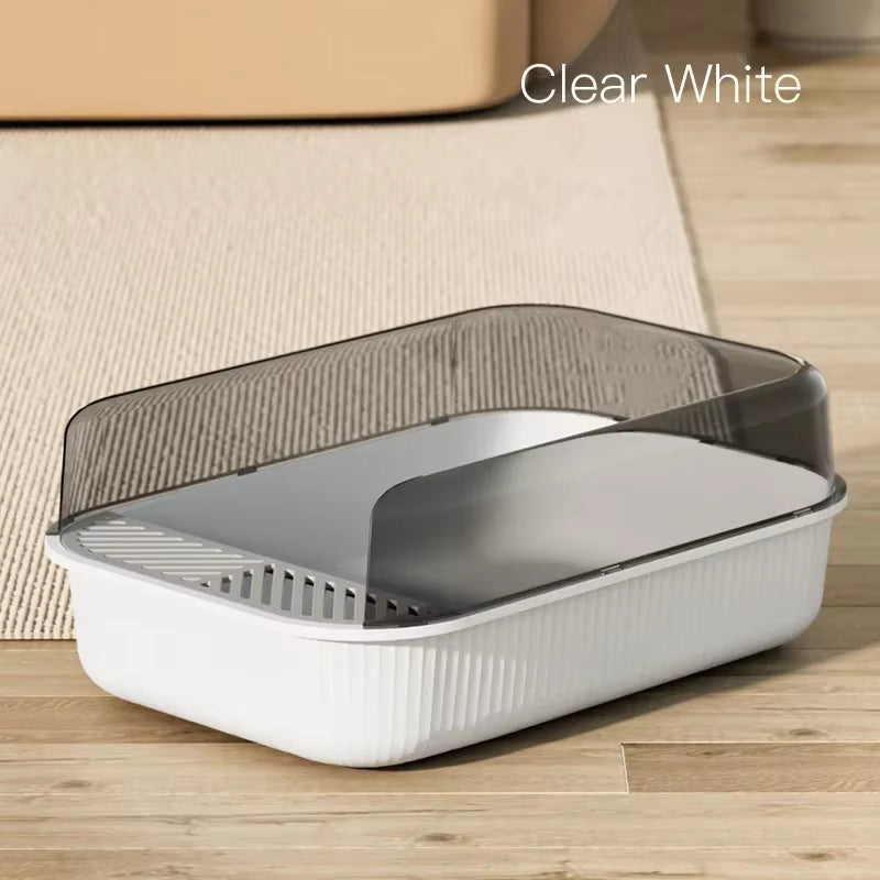 Large Capacity Cat Litter Box Semi-Closed Plastic Sand Box for Cats Pet Toilet anti Splash Cat Tray Bedpan Pet Supplies