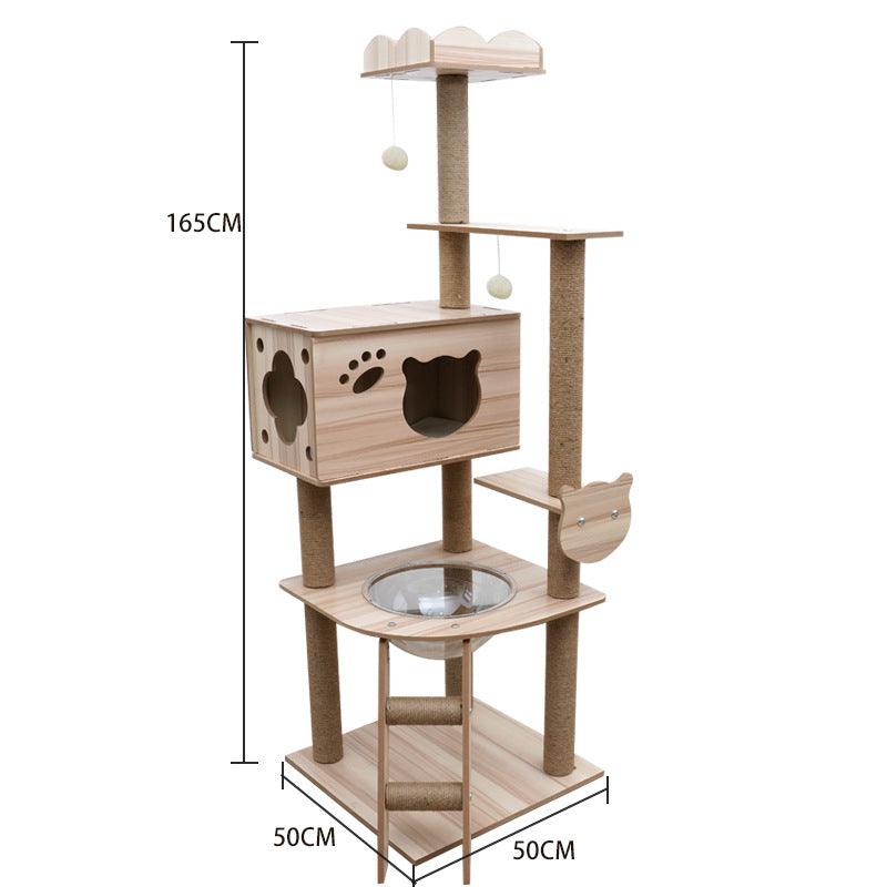 Space Capsule Cat Crawl Nest With Scratching Board - Wooden Pet Toy And Supplies-2
