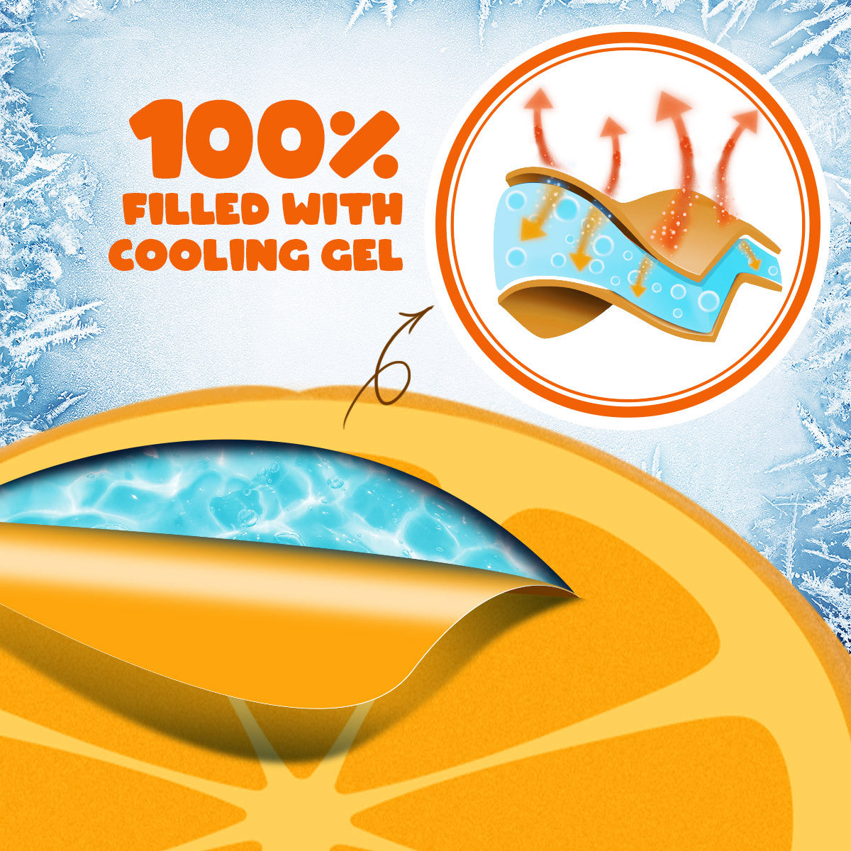 Orange Pet Cooling Mat Dog Pad Cool Gel Pattern Cat Bed Orange 60X60CM