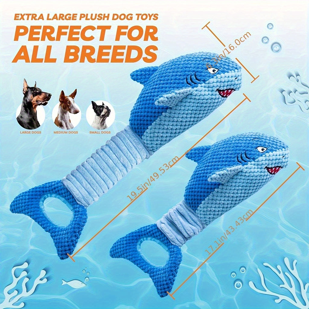 Blue Shark Toy with Musical Notes & Crinkle Sound
