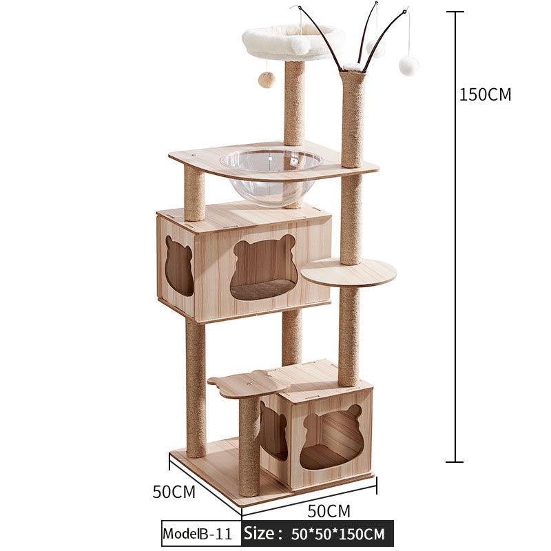 Space Capsule Cat Crawl Nest With Scratching Board - Wooden Pet Toy And Supplies-25