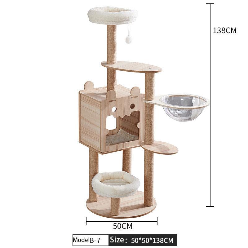 Space Capsule Cat Crawl Nest With Scratching Board - Wooden Pet Toy And Supplies-20